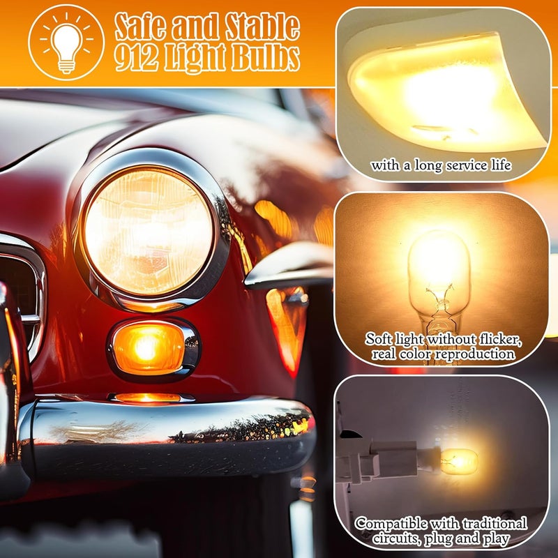 Avenuebool 15 Pcs 912 Bulbs Compatible with 54766, 912 Auto/RV/Marine Replacement Interior Light Bulb, License Plate Side Marker Automotive Interior Dashboard Dome Light Replacement,12V and 8.9 W - Image 4